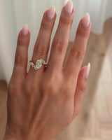 Oval Cluster Swirl Lab Grown Diamond Engagement Ring