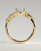 Oval Cluster Swirl Lab Grown Diamond Engagement Ring