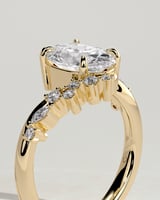 Oval Cluster Swirl Lab Grown Diamond Engagement Ring