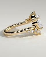 Oval Cluster Swirl Lab Grown Diamond Engagement Ring