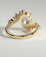 Oval Cluster Swirl Lab Grown Diamond Engagement Ring