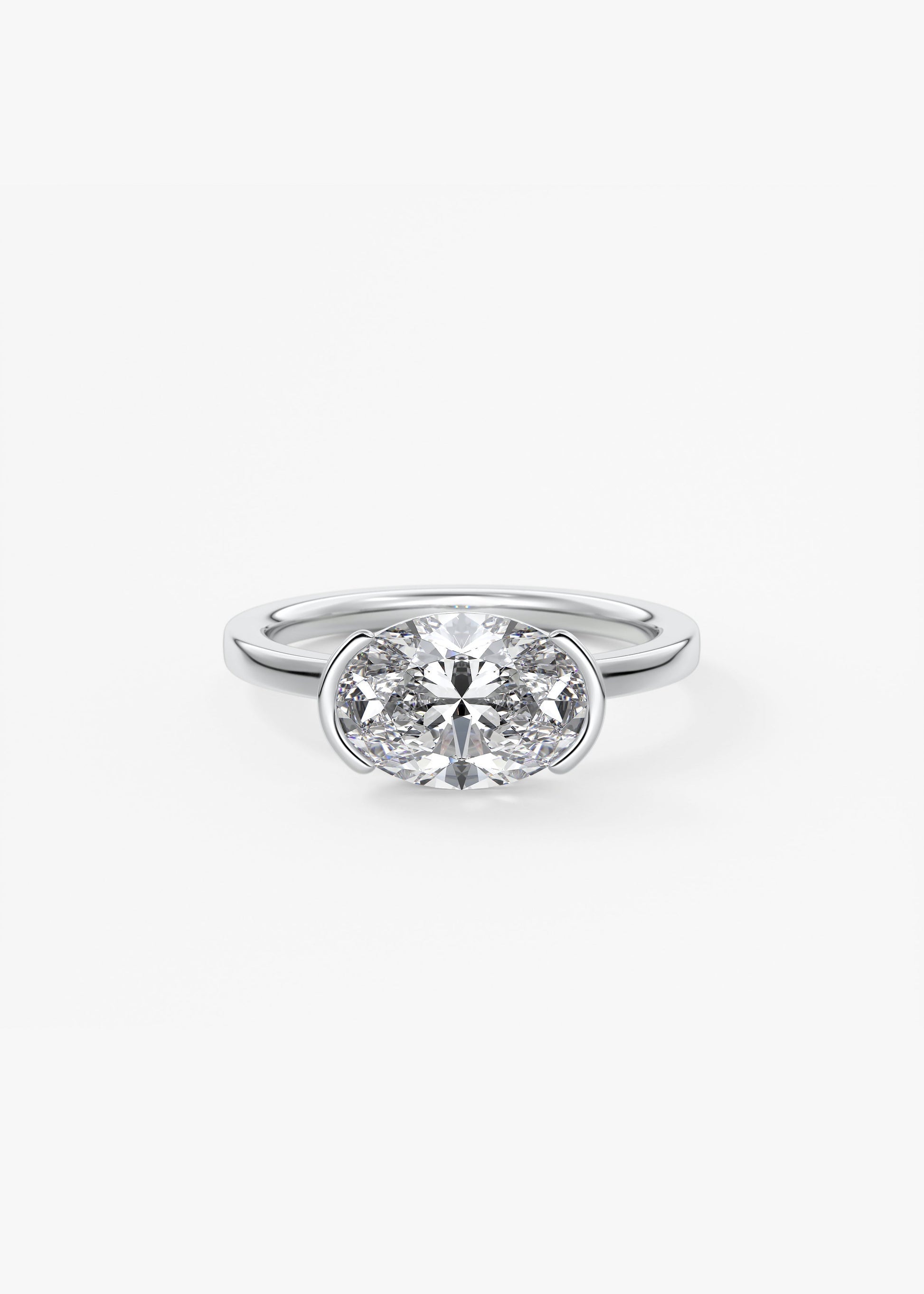 Oval Solitaire With Raised Basket Gallery Lab Grown Diamond Engagement Ring