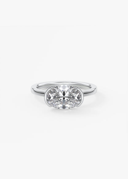 Oval Solitaire With Raised Basket Gallery Lab Grown Diamond Engagement Ring