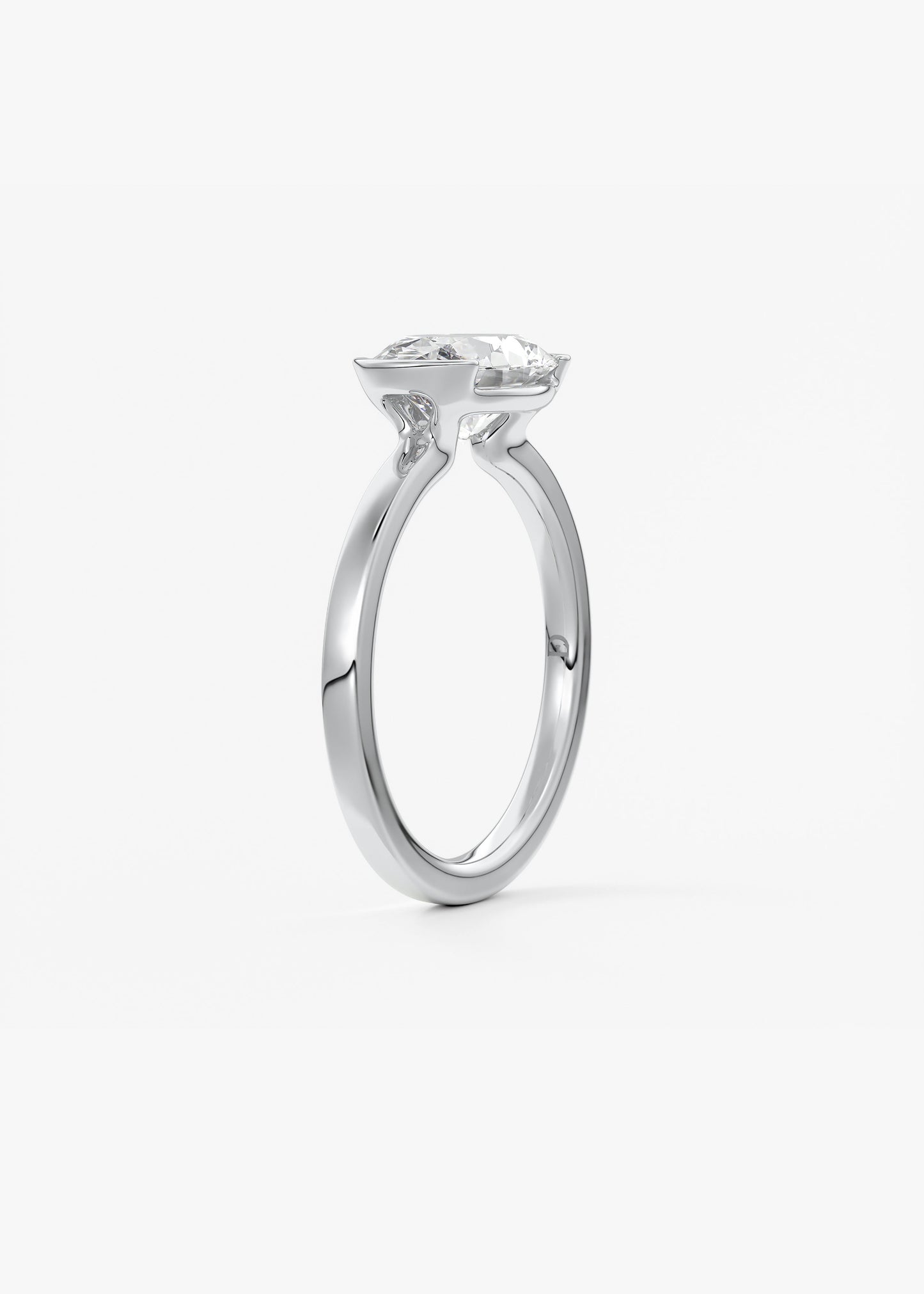 Oval Solitaire With Raised Basket Gallery Lab Grown Diamond Engagement Ring