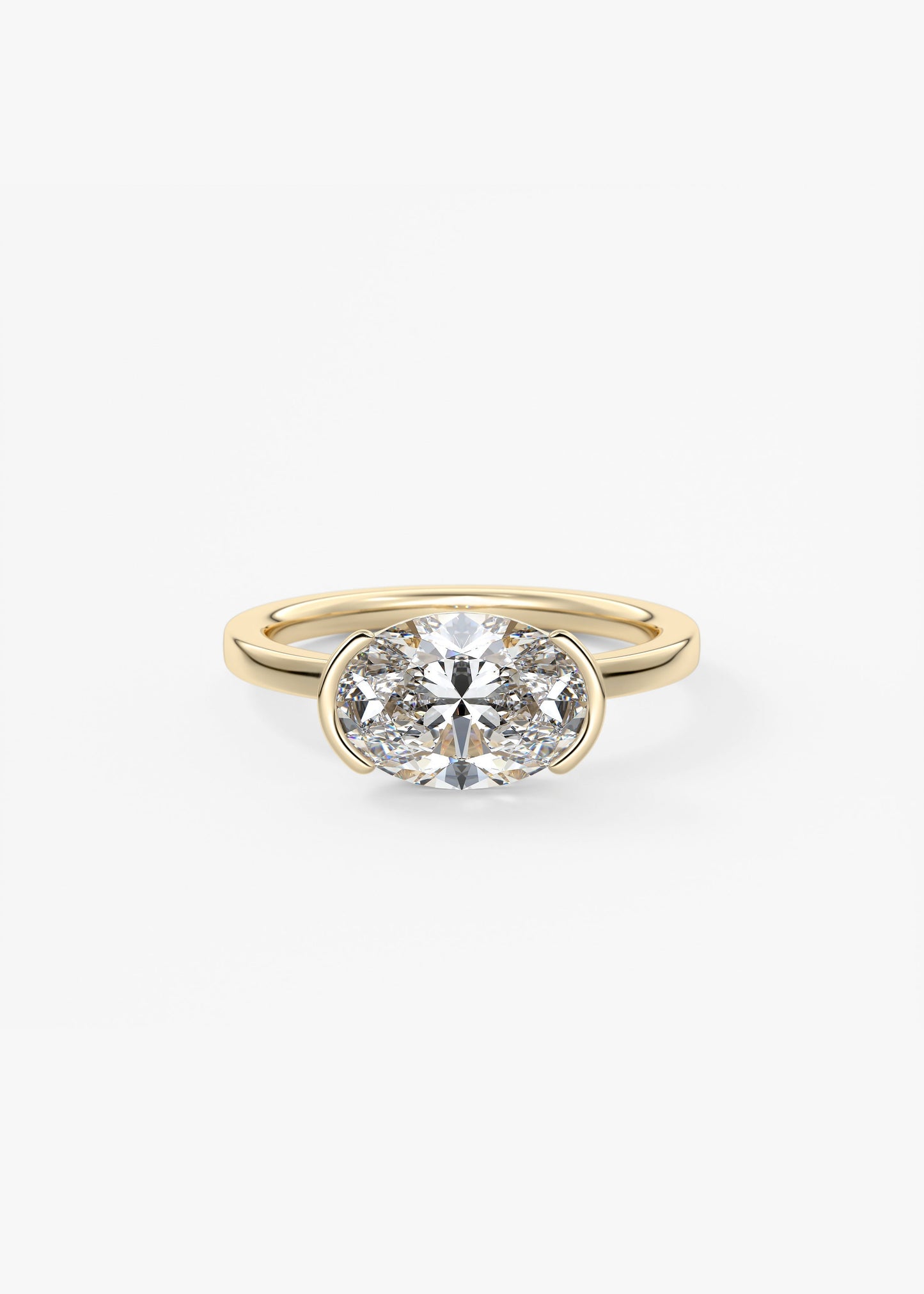 Oval Solitaire With Raised Basket Gallery Lab Grown Diamond Engagement Ring