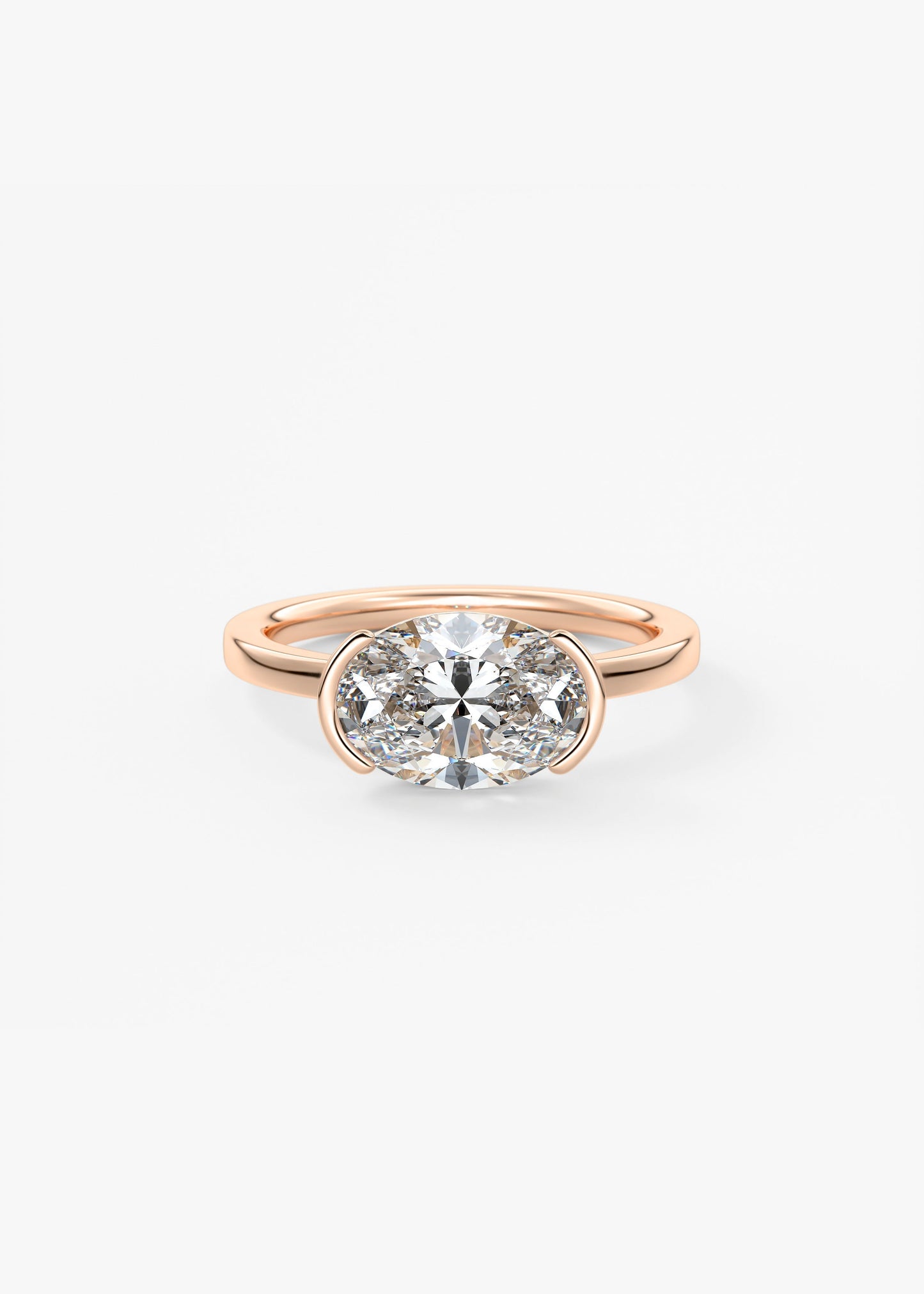 Oval Solitaire With Raised Basket Gallery Lab Grown Diamond Engagement Ring