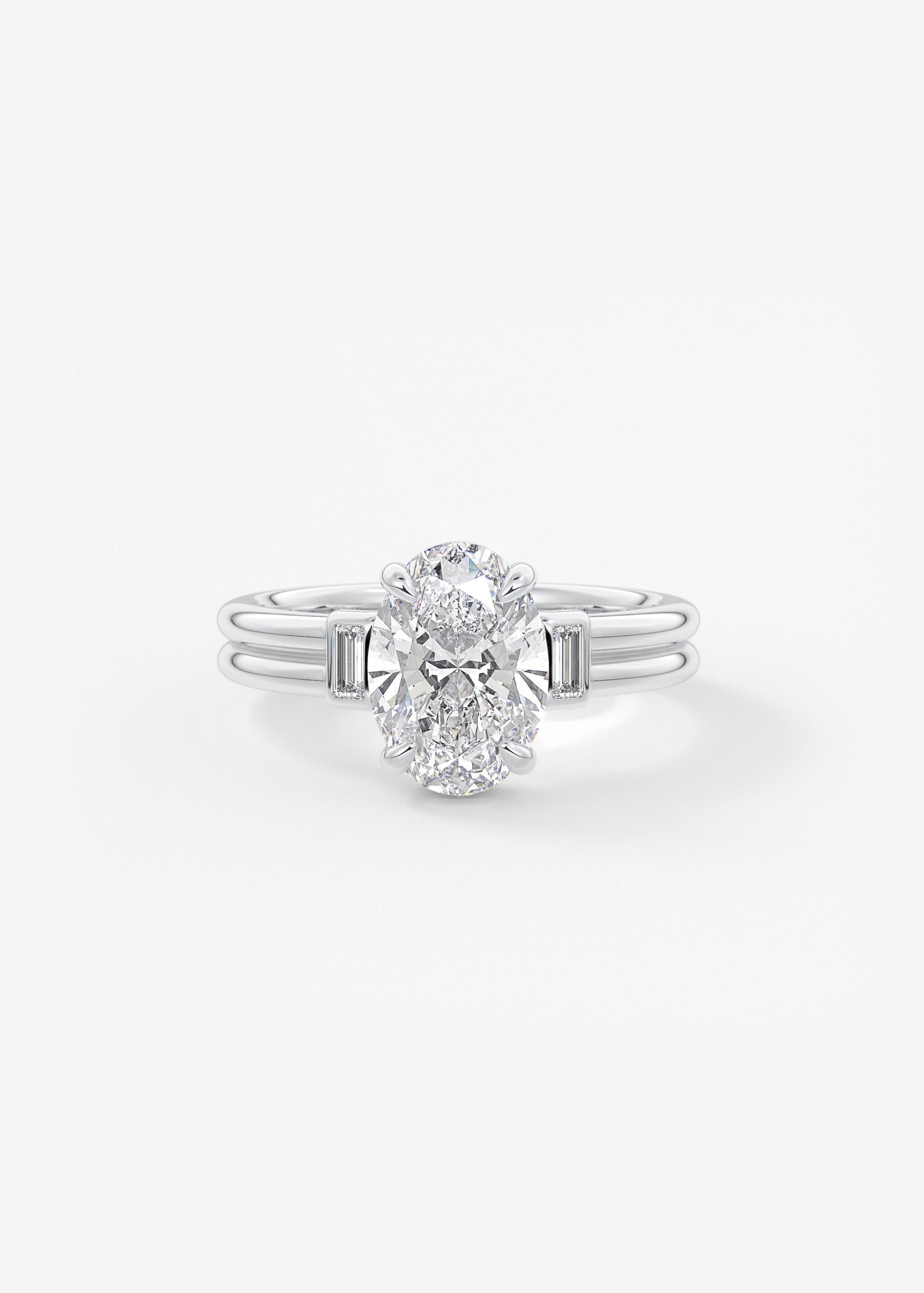 Oval Solitaire With Raised Basket Gallery Lab Grown Diamond Engagement Ring