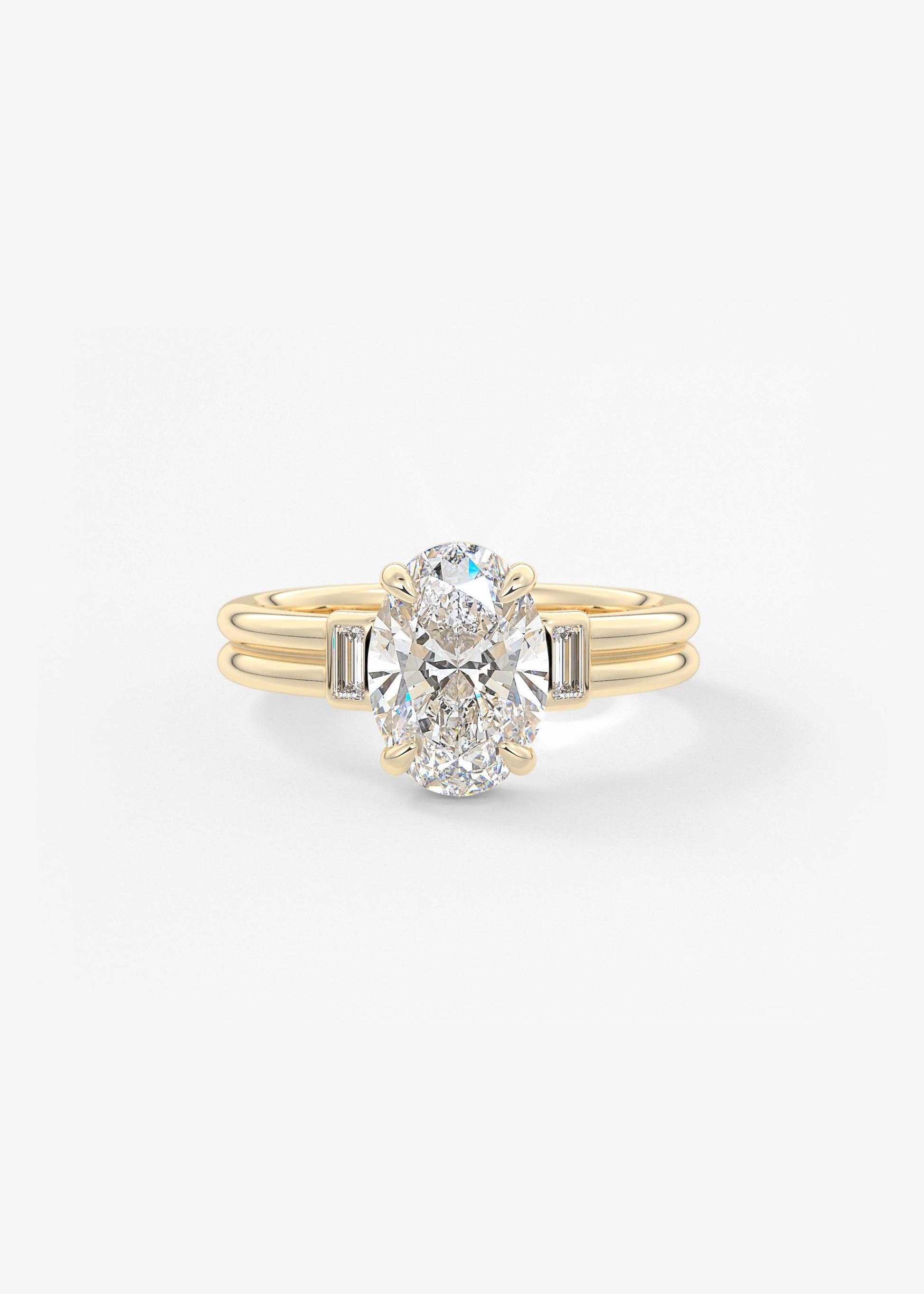 Oval Solitaire With Raised Basket Gallery Lab Grown Diamond Engagement Ring