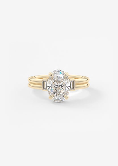 Oval Solitaire With Raised Basket Gallery Lab Grown Diamond Engagement Ring
