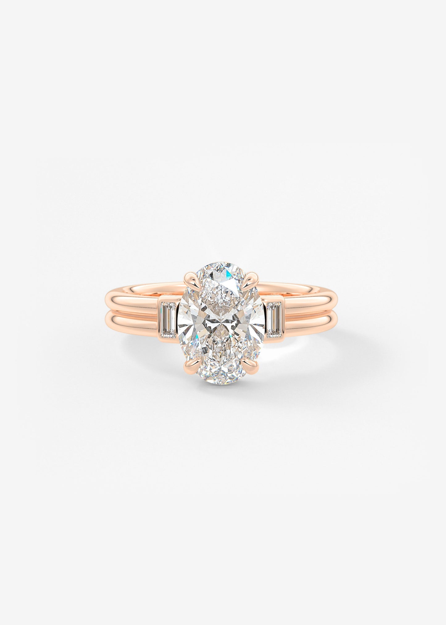 Oval Solitaire With Raised Basket Gallery Lab Grown Diamond Engagement Ring