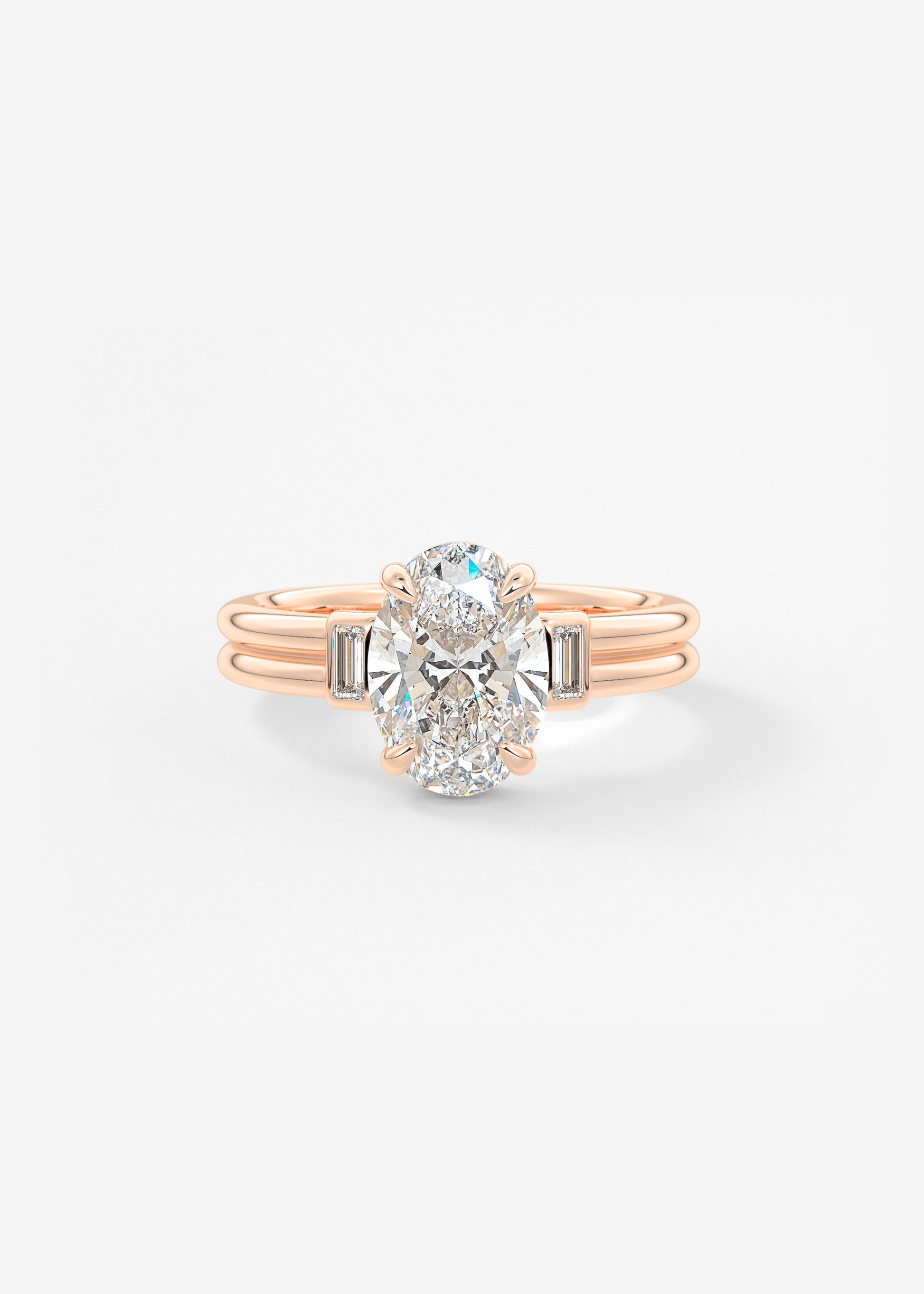 Oval Solitaire With Raised Basket Gallery Lab Grown Diamond Engagement Ring