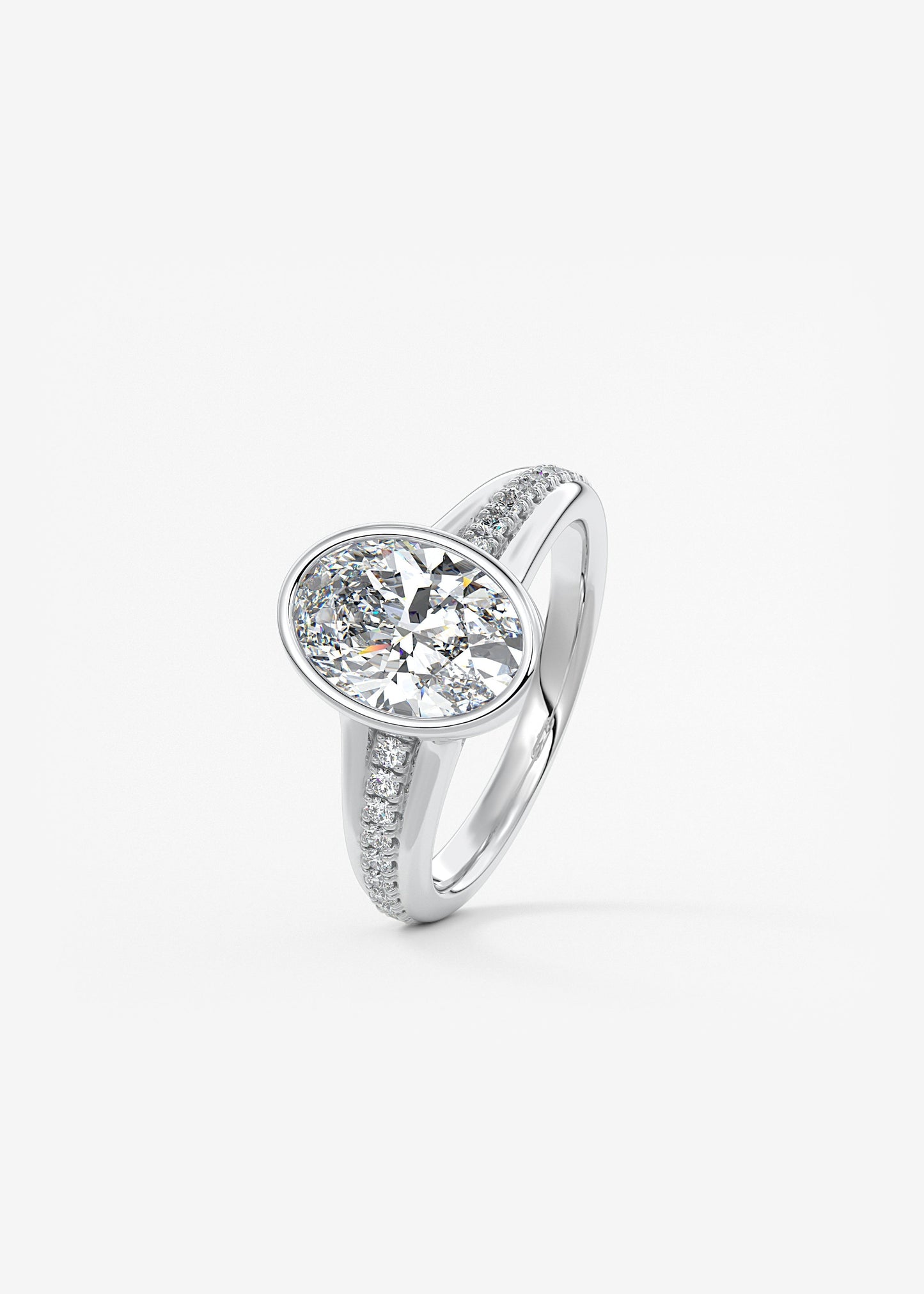 Oval Solitaire With Raised Basket Gallery Lab Grown Diamond Engagement Ring