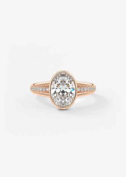 Oval Solitaire With Raised Basket Gallery Lab Grown Diamond Engagement Ring