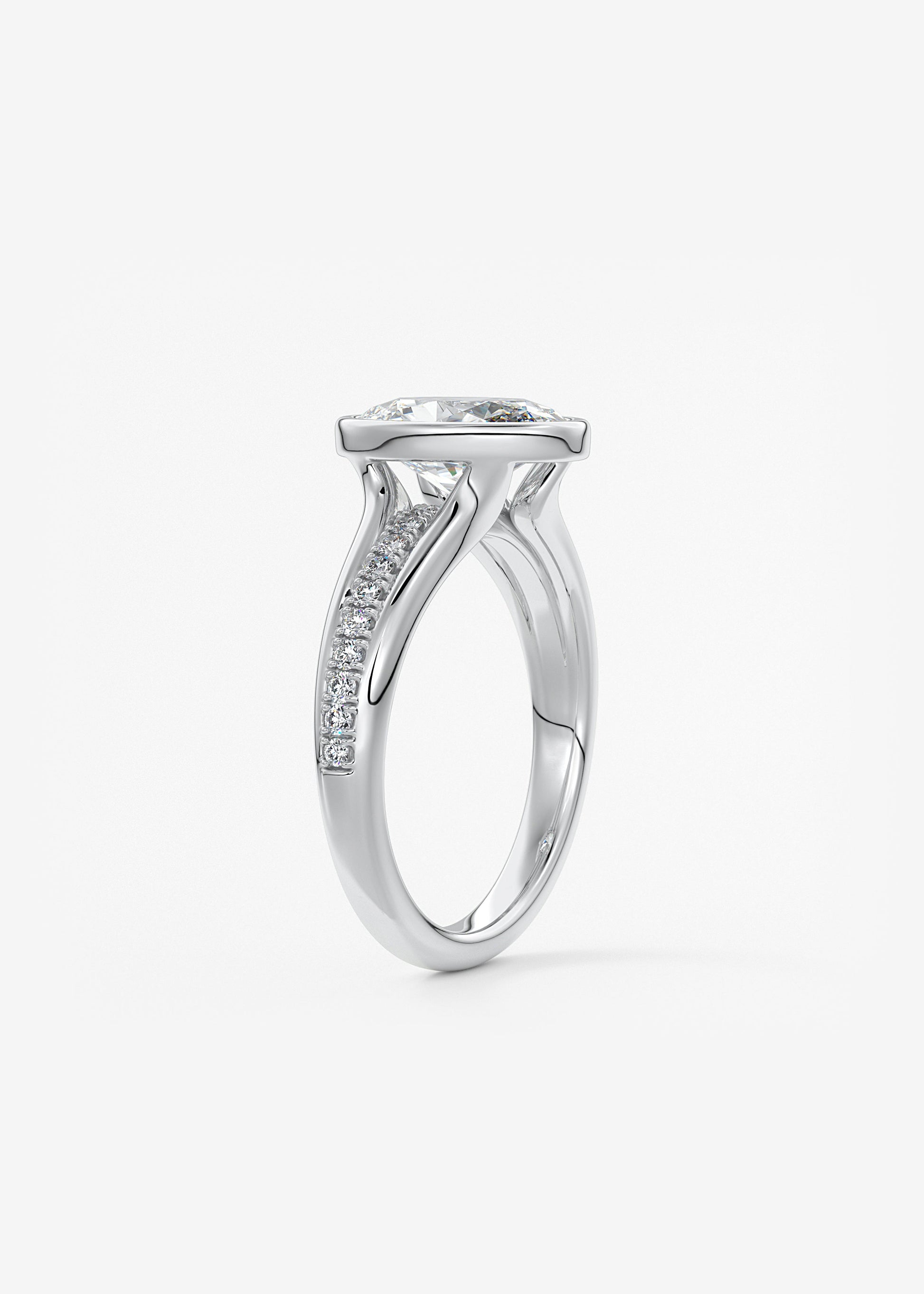Oval Solitaire With Raised Basket Gallery Lab Grown Diamond Engagement Ring