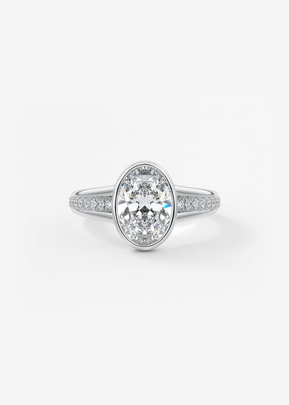 Oval Solitaire With Raised Basket Gallery Lab Grown Diamond Engagement Ring