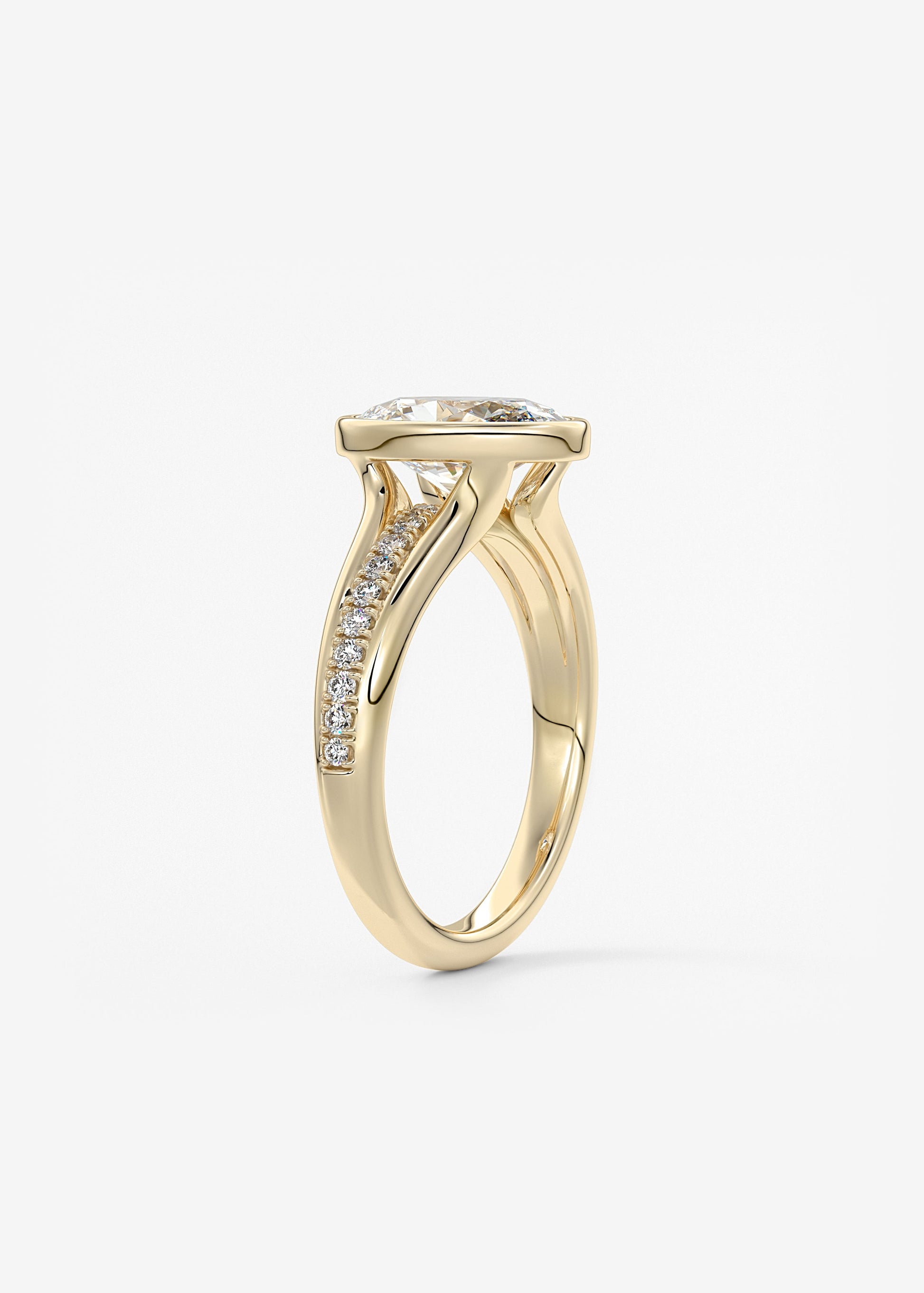 Oval Solitaire With Raised Basket Gallery Lab Grown Diamond Engagement Ring