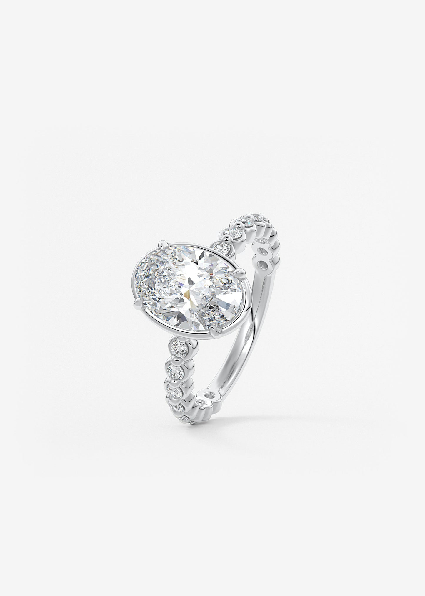 Oval Solitaire With Raised Basket Gallery Lab Grown Diamond Engagement Ring
