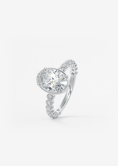 Oval Solitaire With Raised Basket Gallery Lab Grown Diamond Engagement Ring