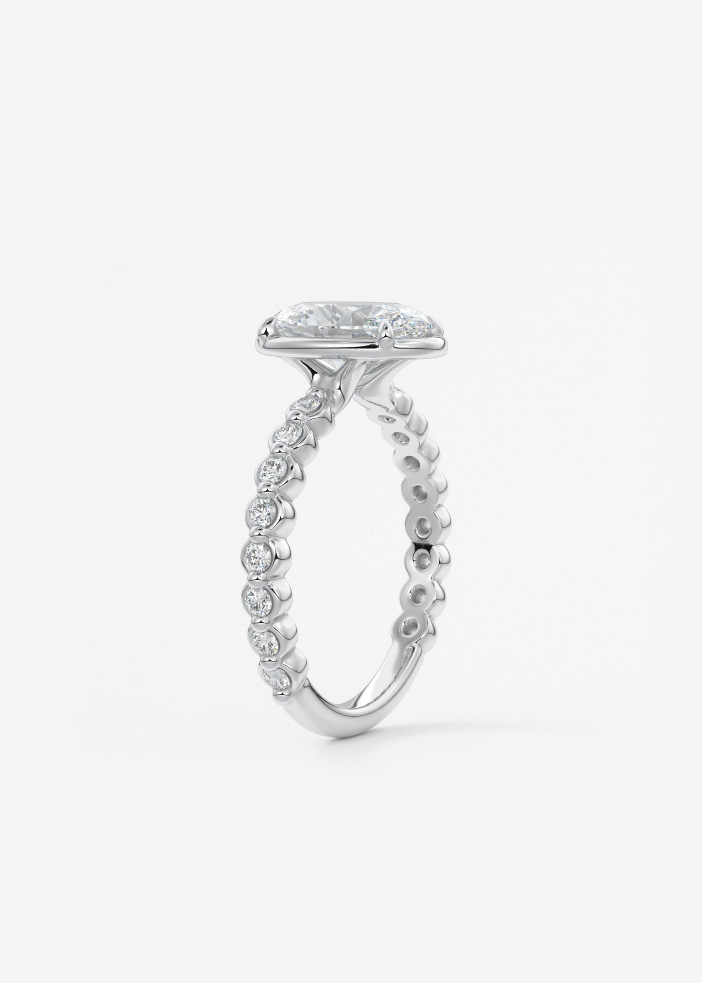 Oval Solitaire With Raised Basket Gallery Lab Grown Diamond Engagement Ring