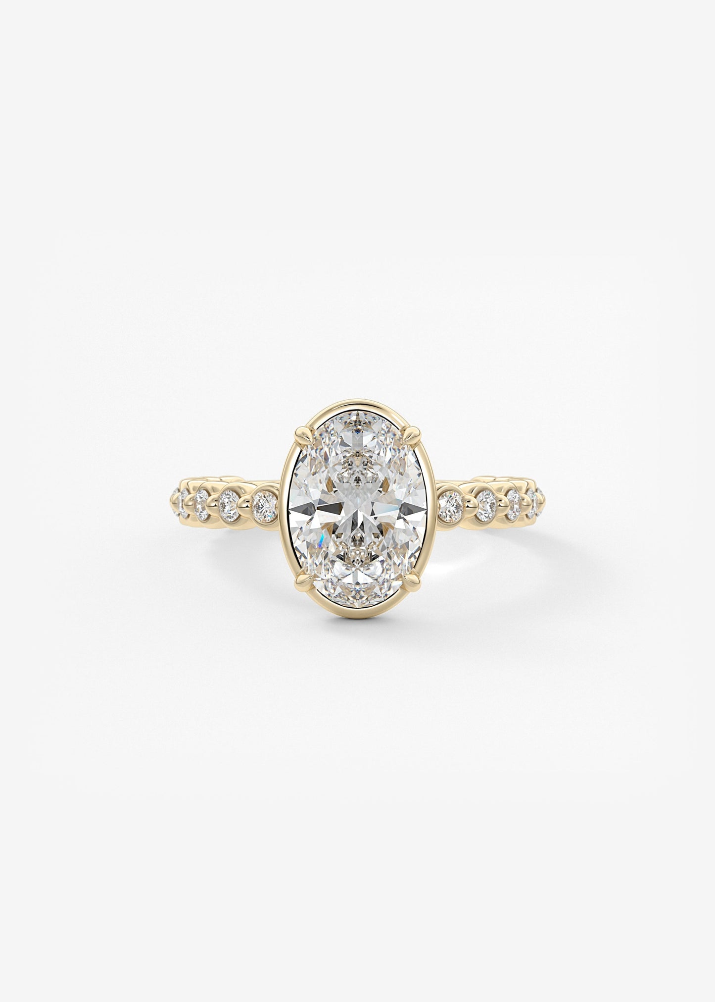 Oval Solitaire With Raised Basket Gallery Lab Grown Diamond Engagement Ring