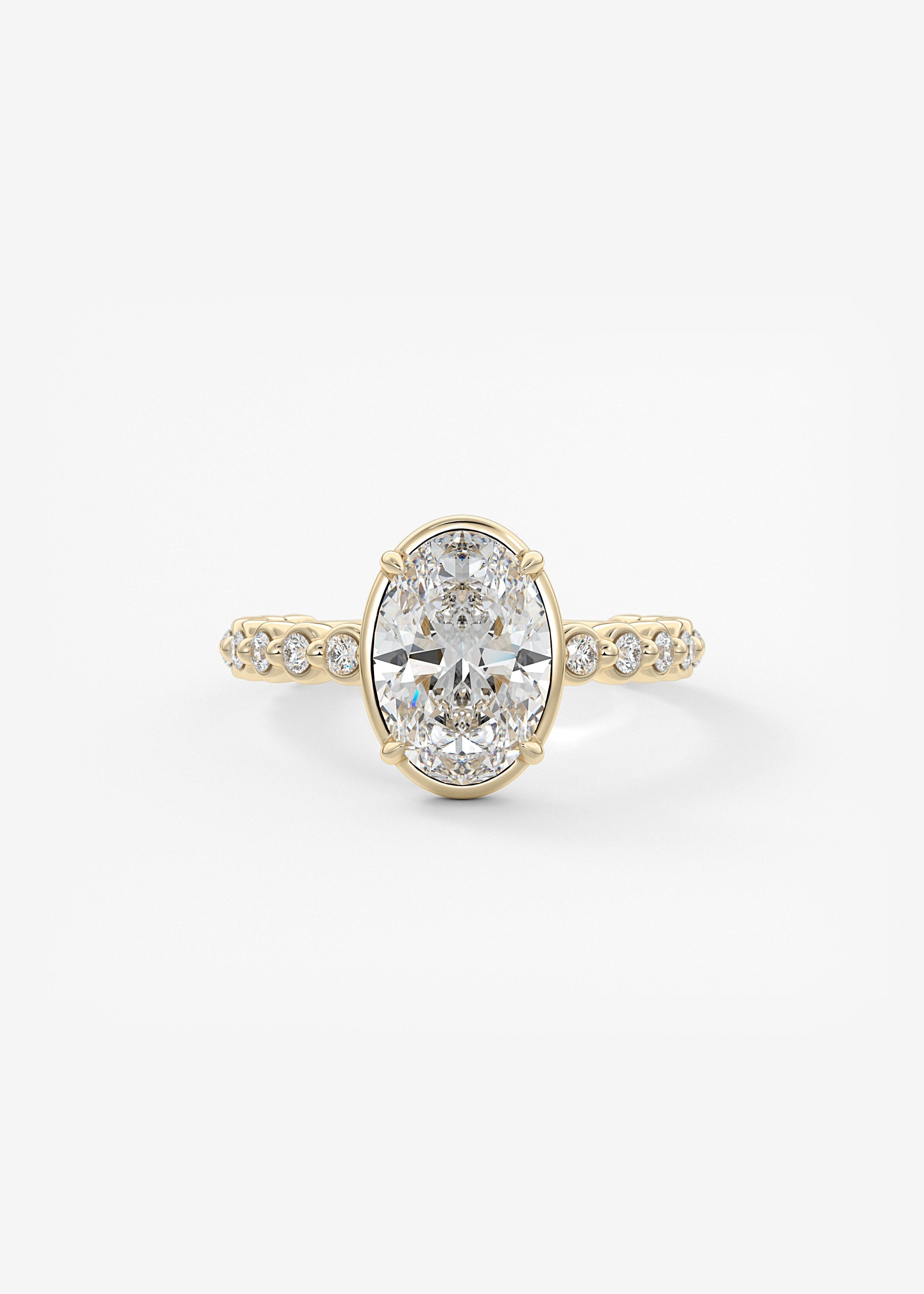 Oval Solitaire With Raised Basket Gallery Lab Grown Diamond Engagement Ring