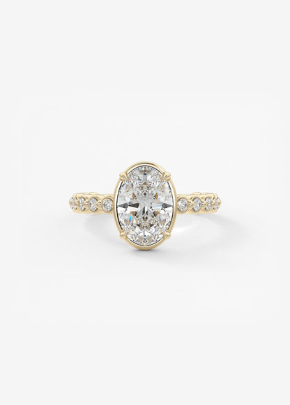 Oval Solitaire With Raised Basket Gallery Lab Grown Diamond Engagement Ring