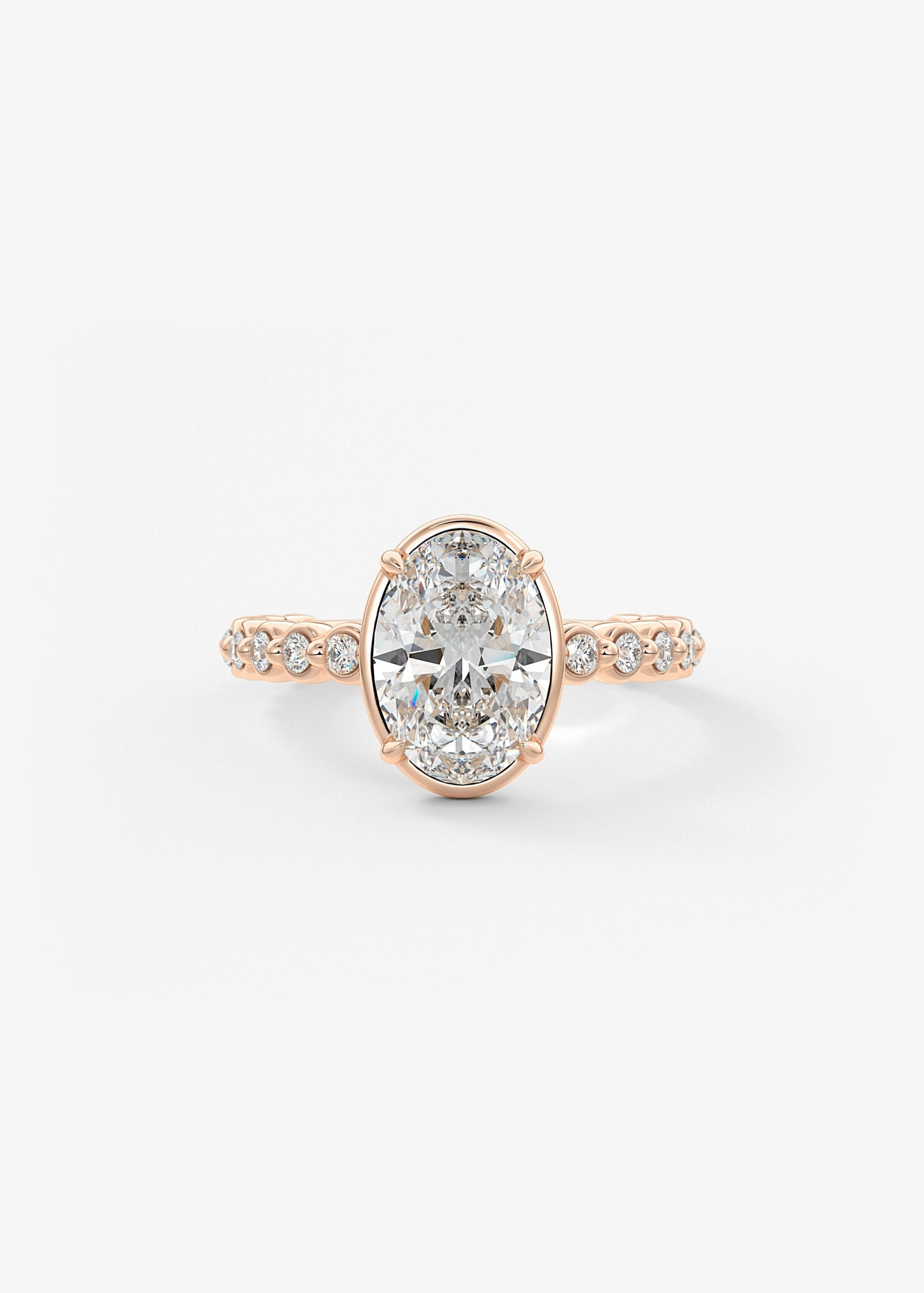 Oval Solitaire With Raised Basket Gallery Lab Grown Diamond Engagement Ring