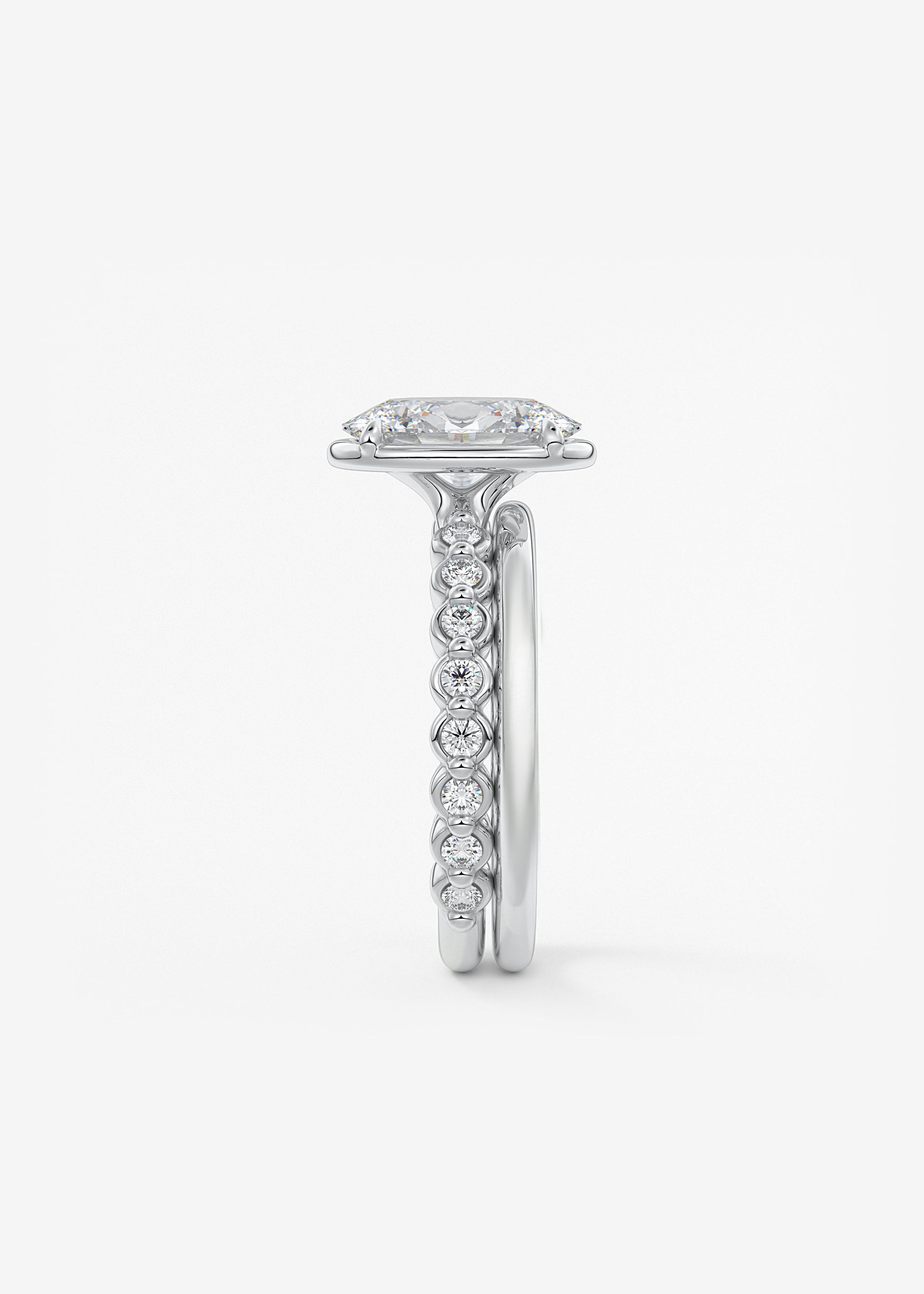 Oval Solitaire With Raised Basket Gallery Lab Grown Diamond Engagement Ring