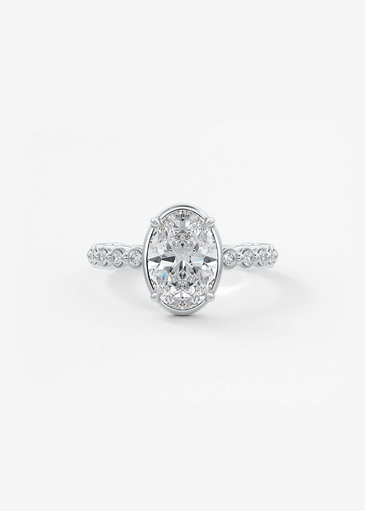 Oval Solitaire With Raised Basket Gallery Lab Grown Diamond Engagement Ring