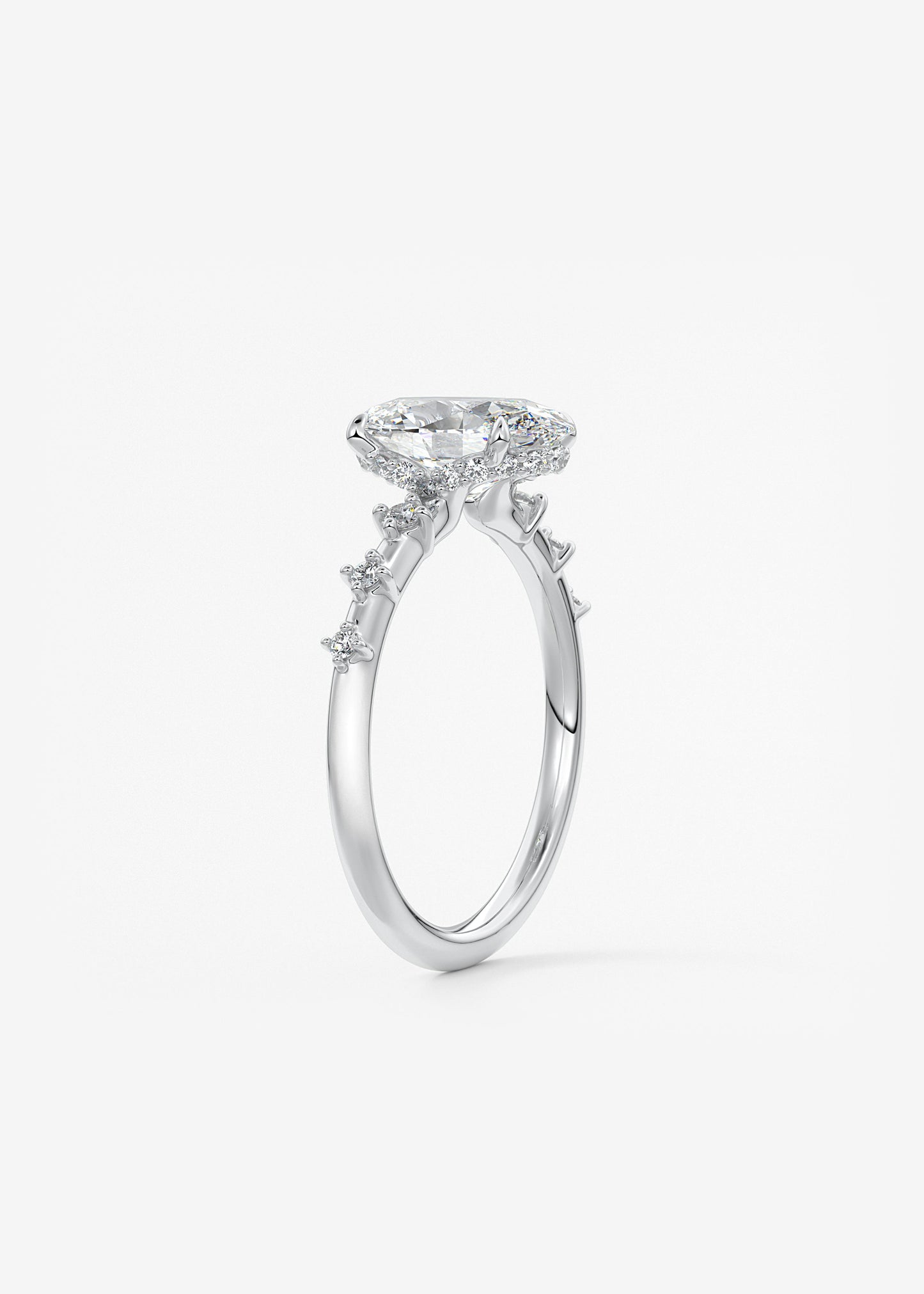 Oval Solitaire With Raised Basket Gallery Lab Grown Diamond Engagement Ring