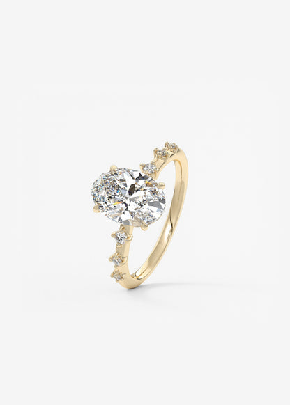 Oval Solitaire With Raised Basket Gallery Lab Grown Diamond Engagement Ring