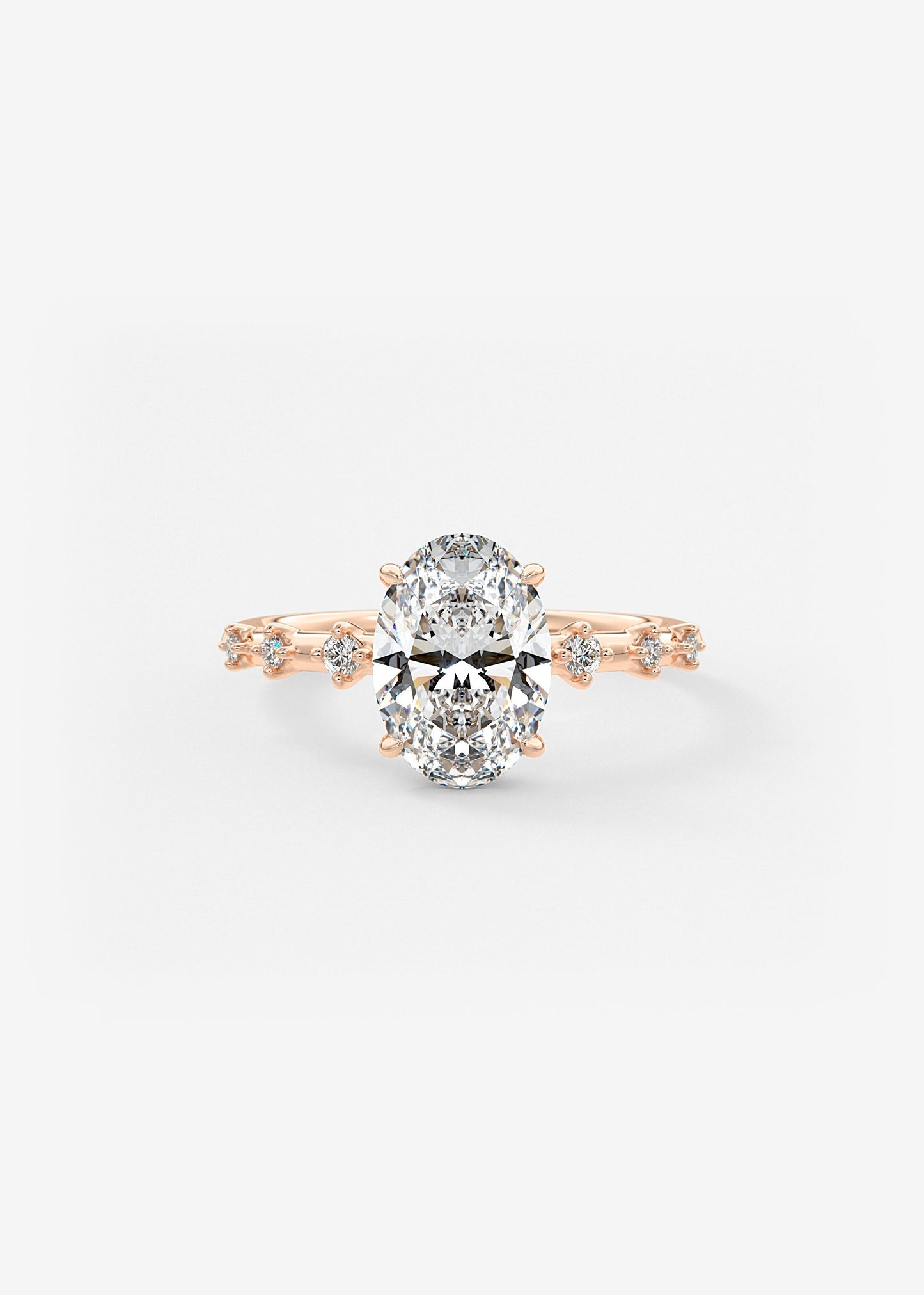 Oval Solitaire With Raised Basket Gallery Lab Grown Diamond Engagement Ring