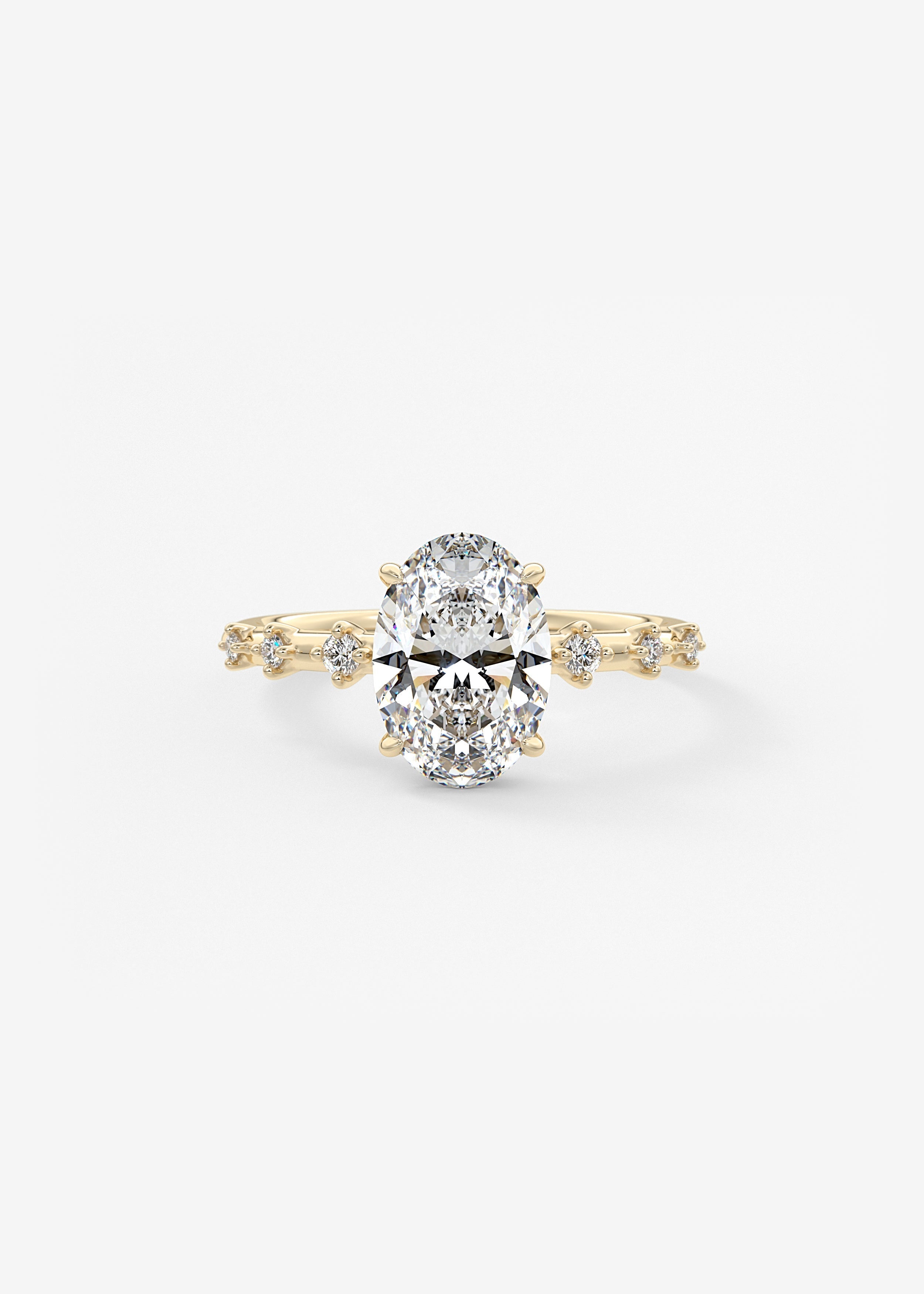 Oval Solitaire With Raised Basket Gallery Lab Grown Diamond Engagement Ring