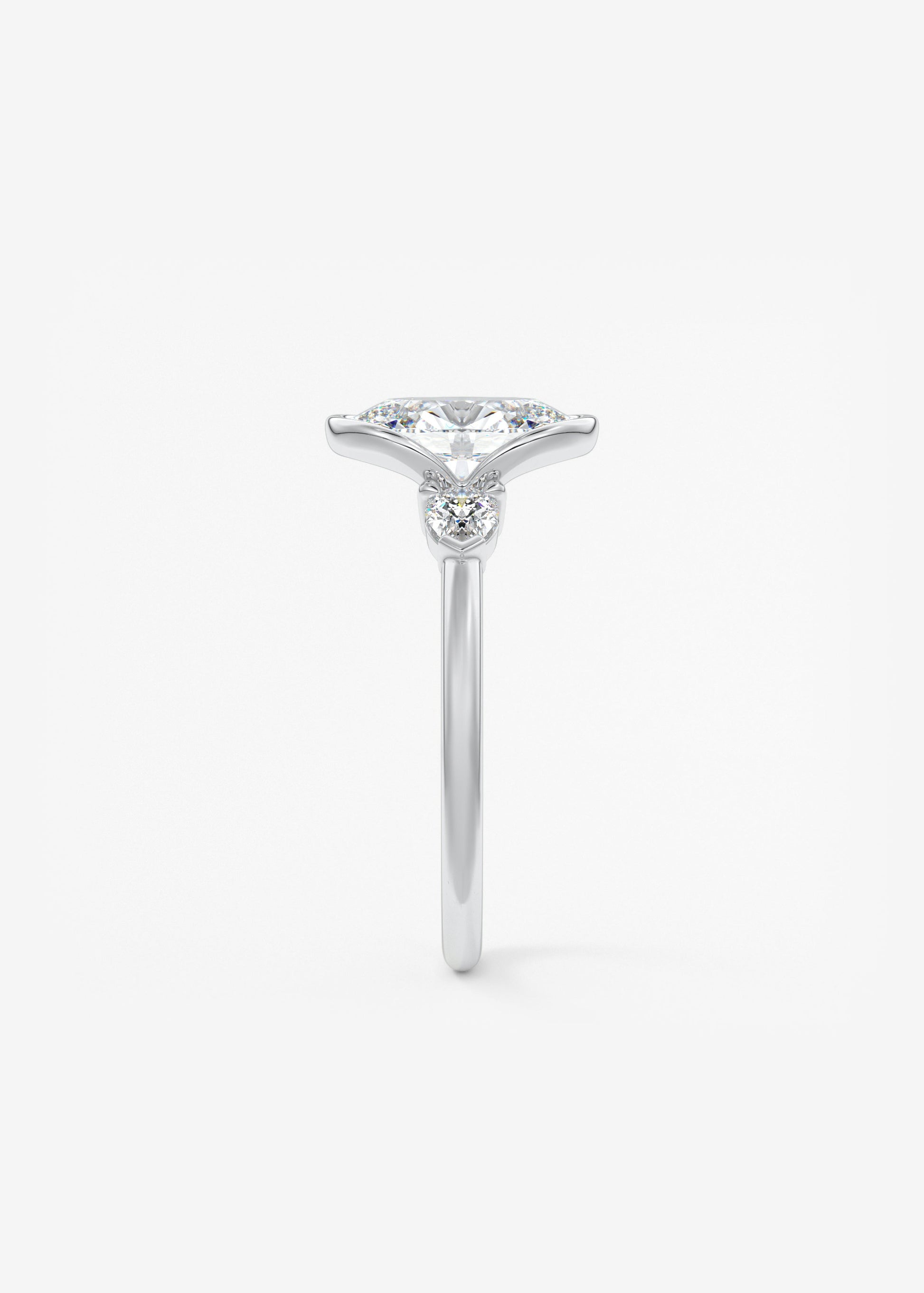 Oval Solitaire With Raised Basket Gallery Lab Grown Diamond Engagement Ring