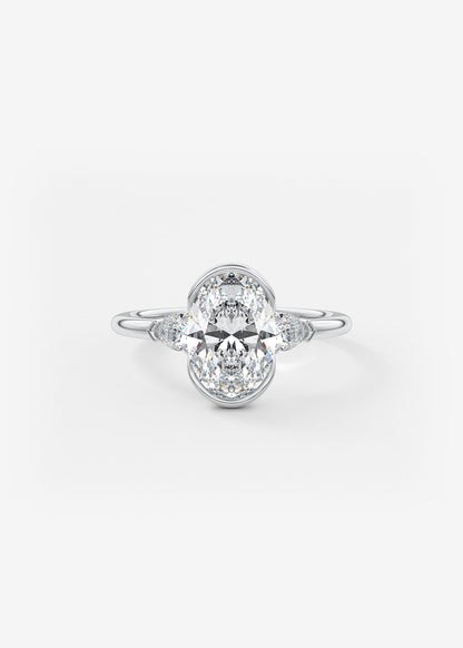 Oval Solitaire With Raised Basket Gallery Lab Grown Diamond Engagement Ring