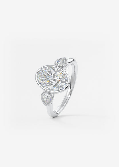 Oval Solitaire With Raised Basket Gallery Lab Grown Diamond Engagement Ring