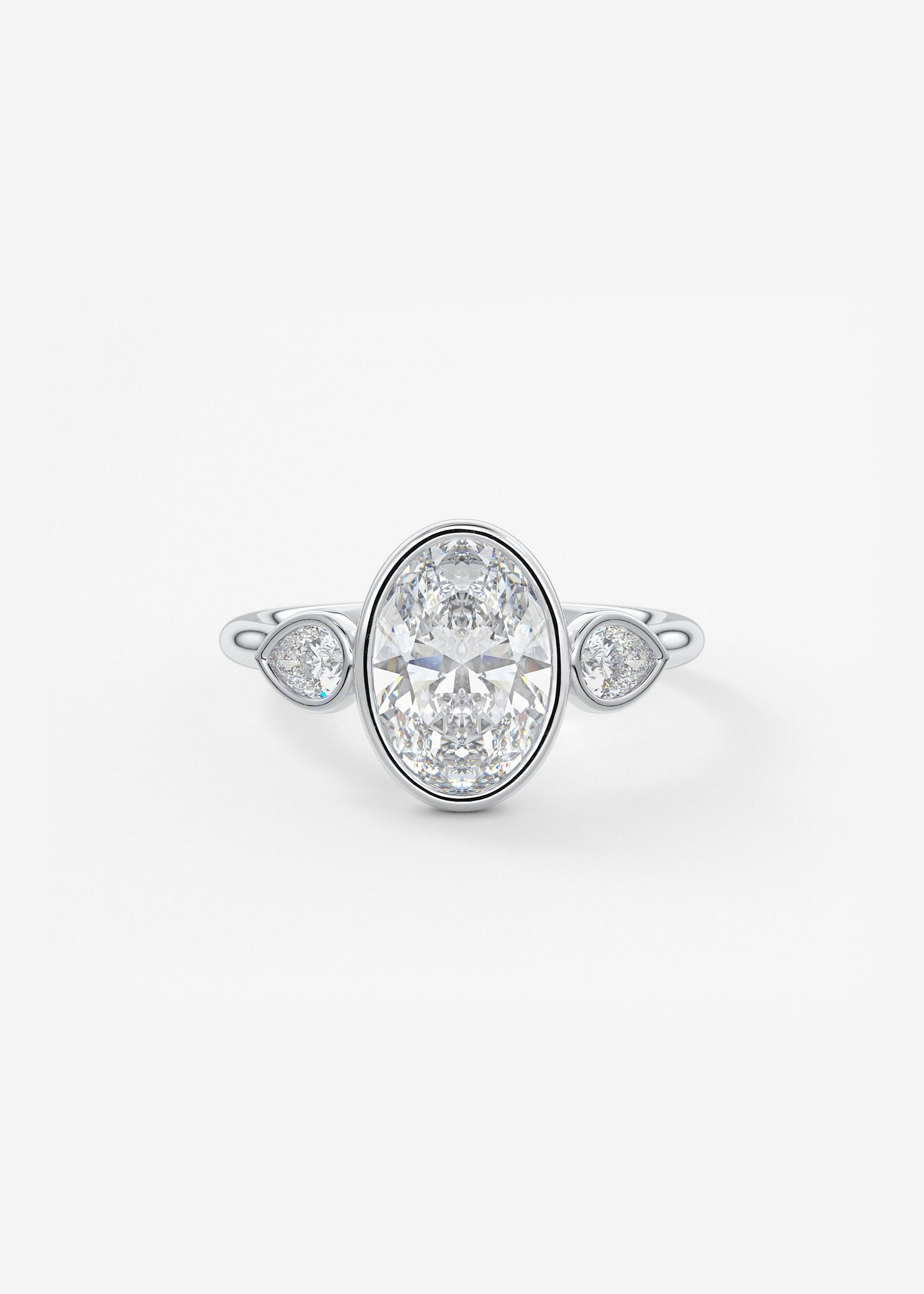 Oval Solitaire With Raised Basket Gallery Lab Grown Diamond Engagement Ring