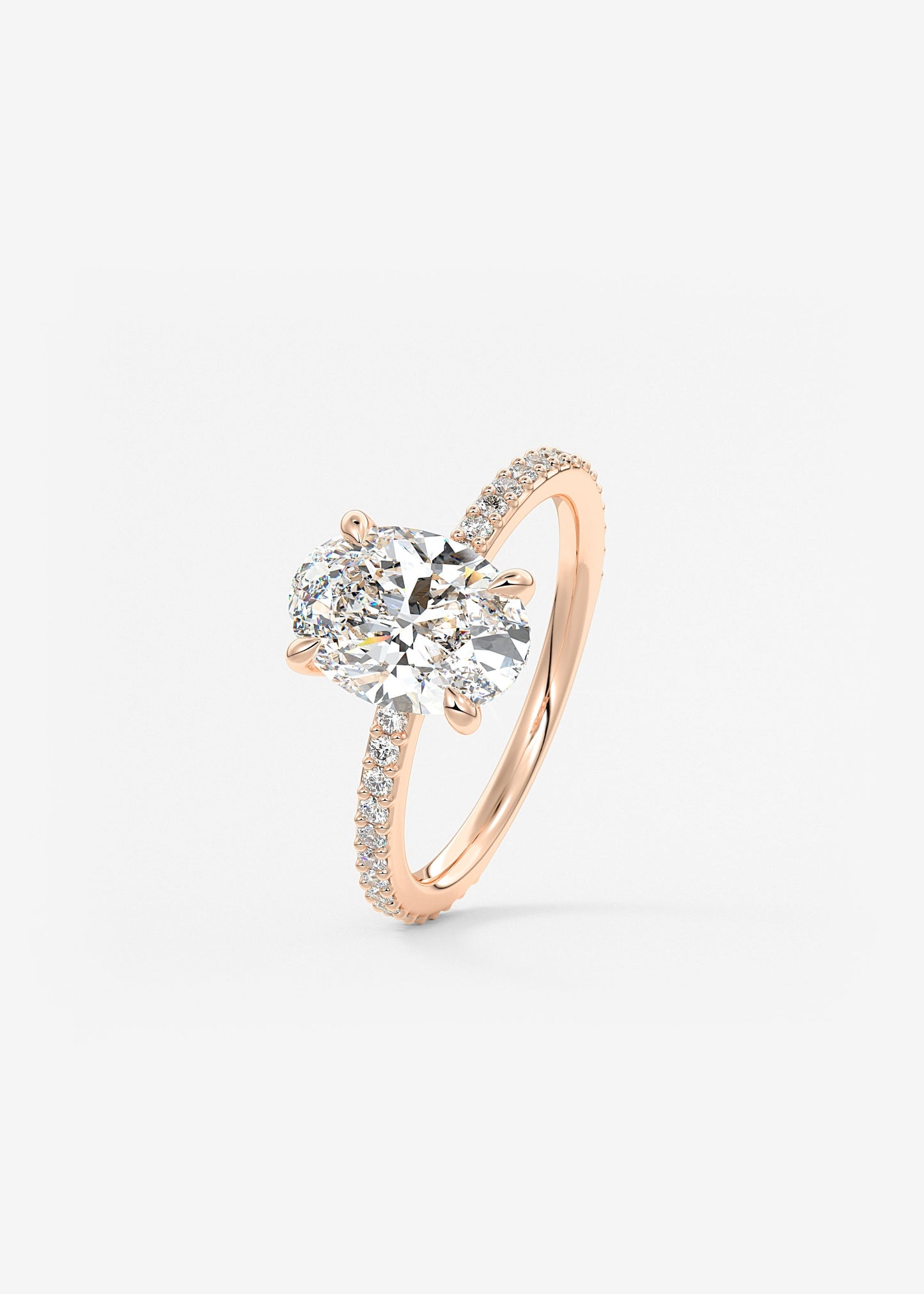 Oval Solitaire With Raised Basket Gallery Lab Grown Diamond Engagement Ring