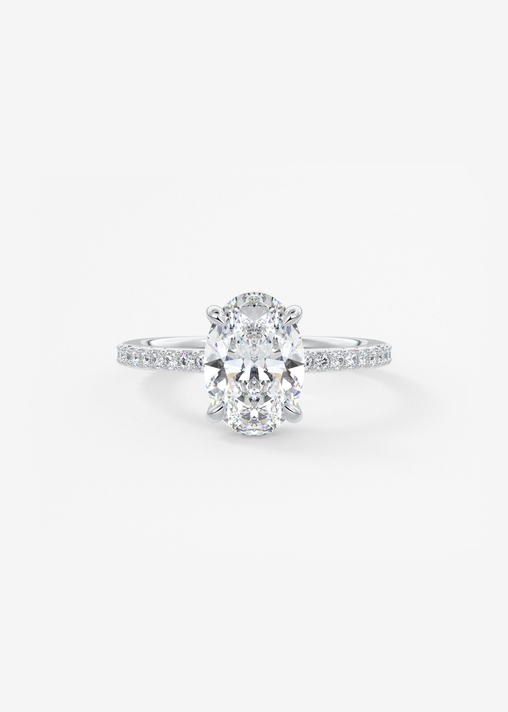 Oval Solitaire With Raised Basket Gallery Lab Grown Diamond Engagement Ring