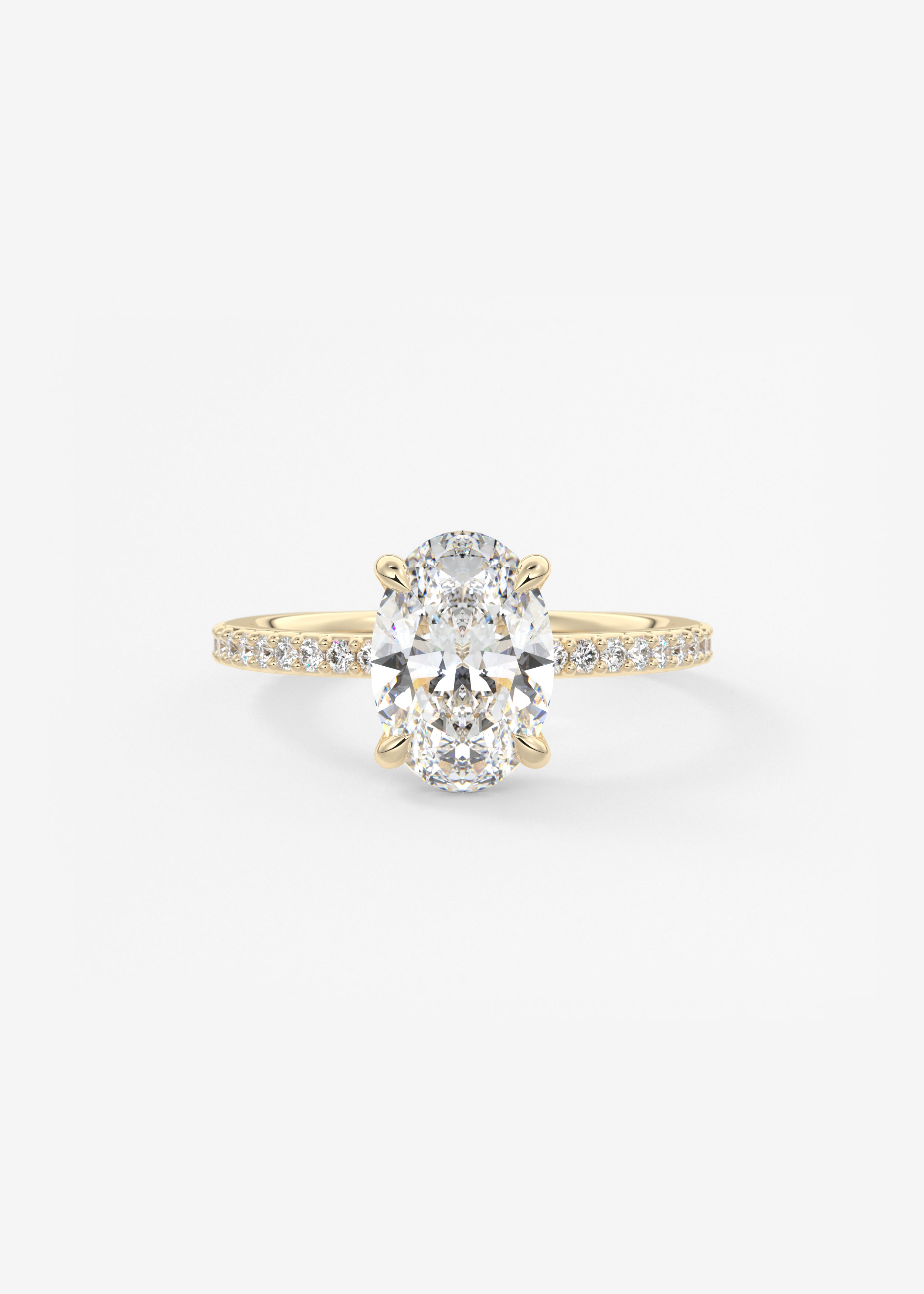 Oval Solitaire With Raised Basket Gallery Lab Grown Diamond Engagement Ring
