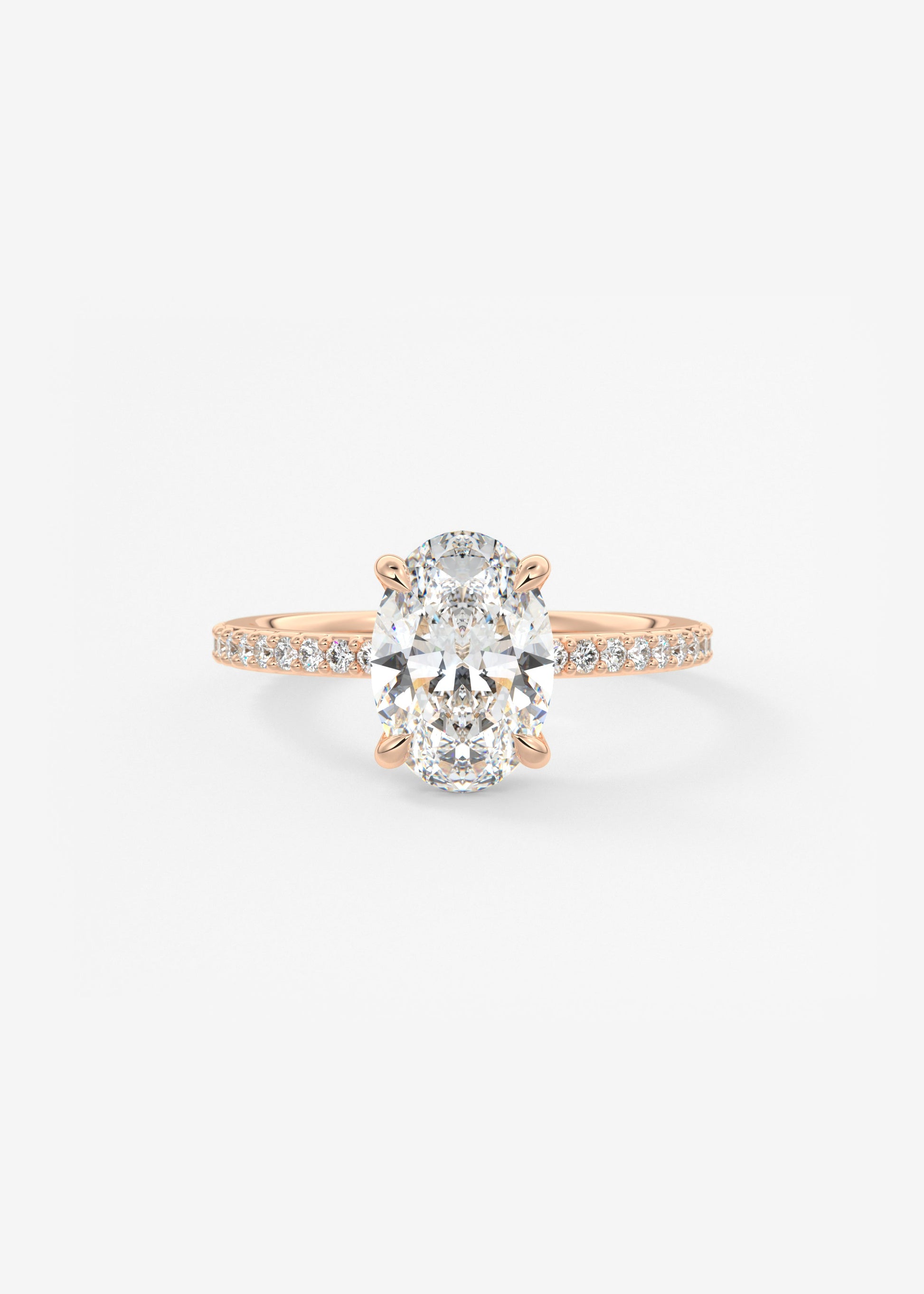 Oval Solitaire With Raised Basket Gallery Lab Grown Diamond Engagement Ring