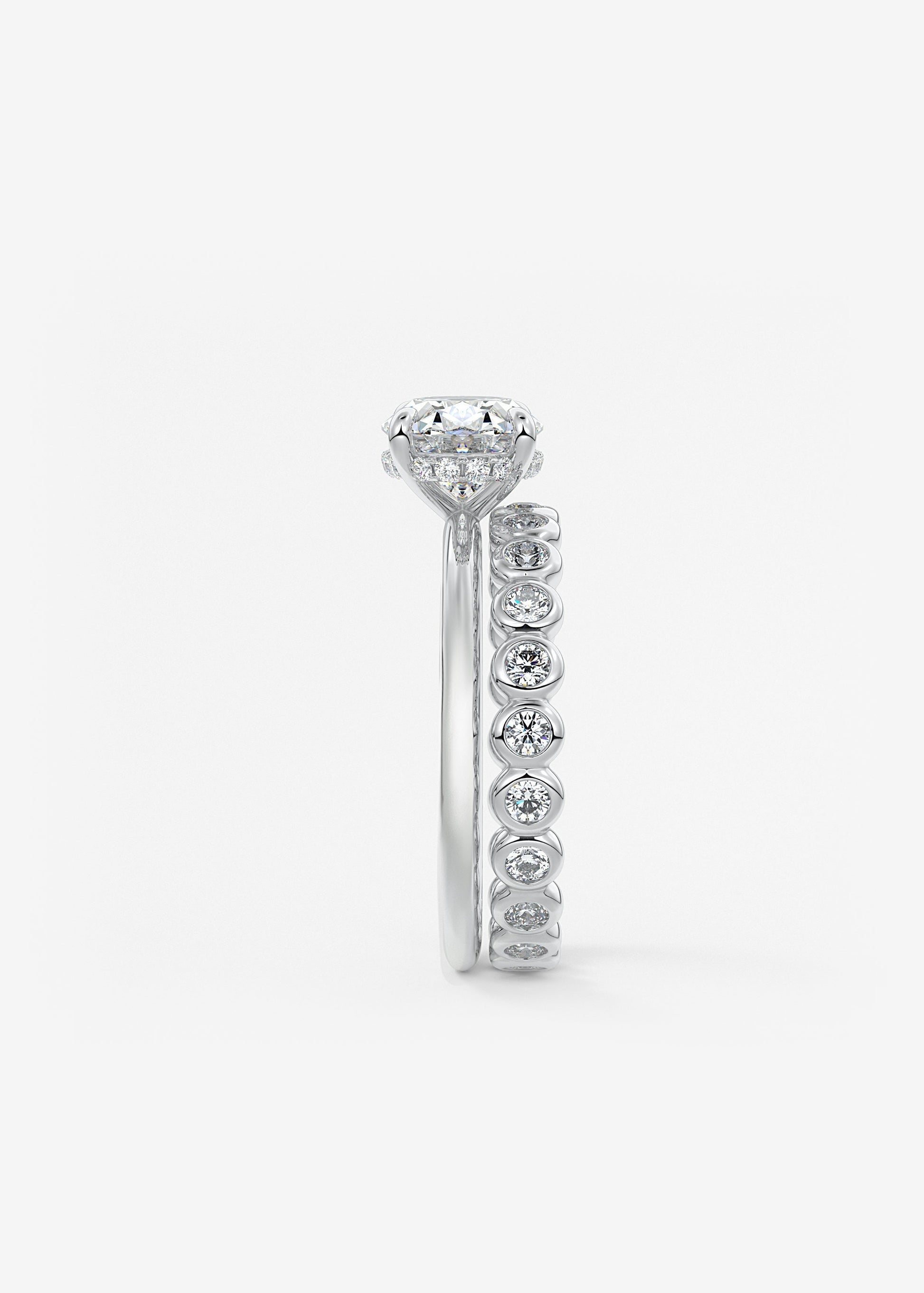 Oval Solitaire With Raised Basket Gallery Lab Grown Diamond Engagement Ring