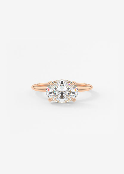 Oval Solitaire With Raised Basket Gallery Lab Grown Diamond Engagement Ring