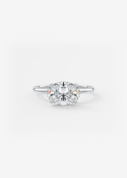 Oval Solitaire With Raised Basket Gallery Lab Grown Diamond Engagement Ring
