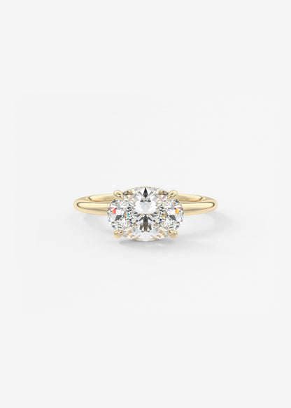 Oval Solitaire With Raised Basket Gallery Lab Grown Diamond Engagement Ring