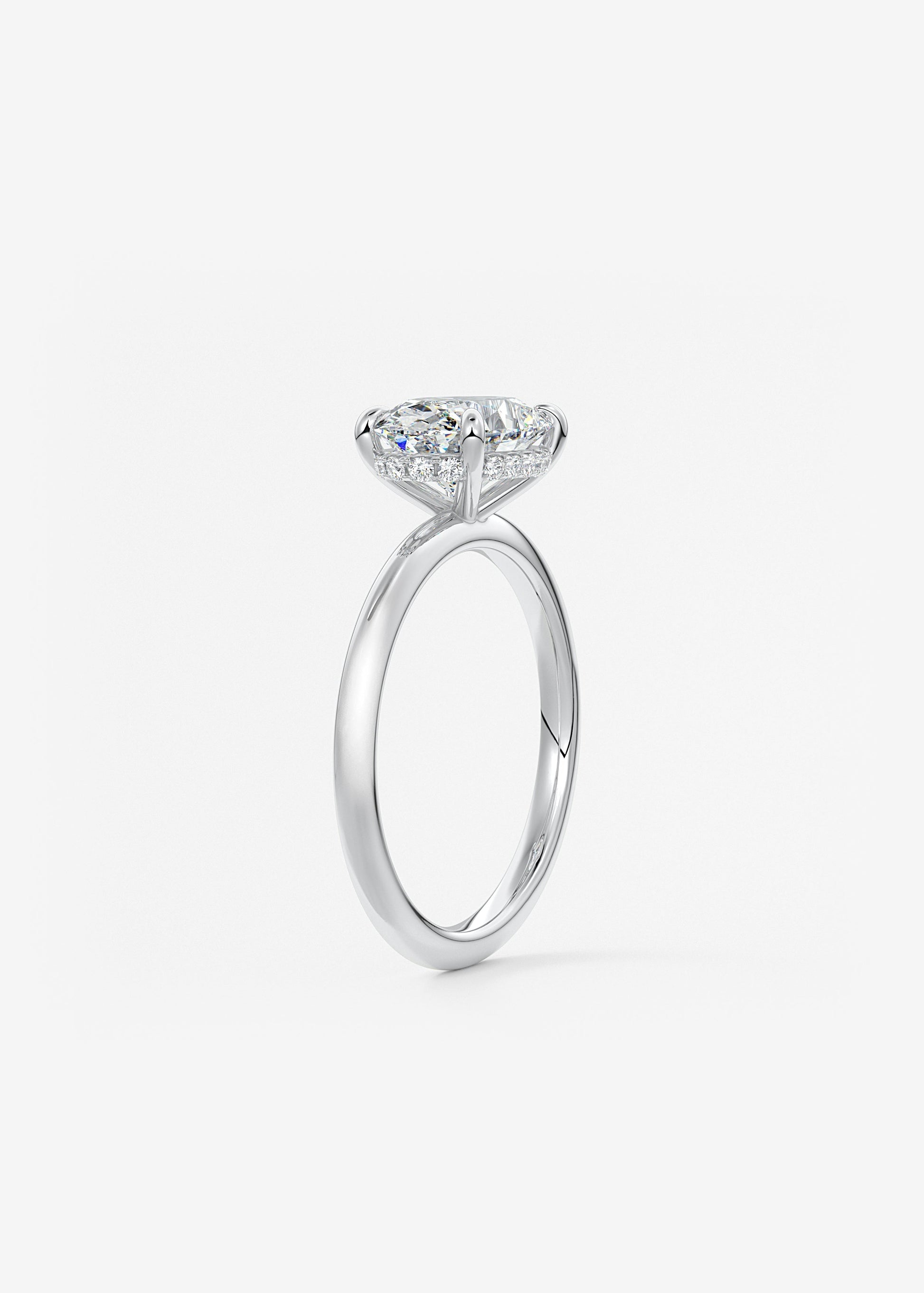 Oval Solitaire With Raised Basket Gallery Lab Grown Diamond Engagement Ring