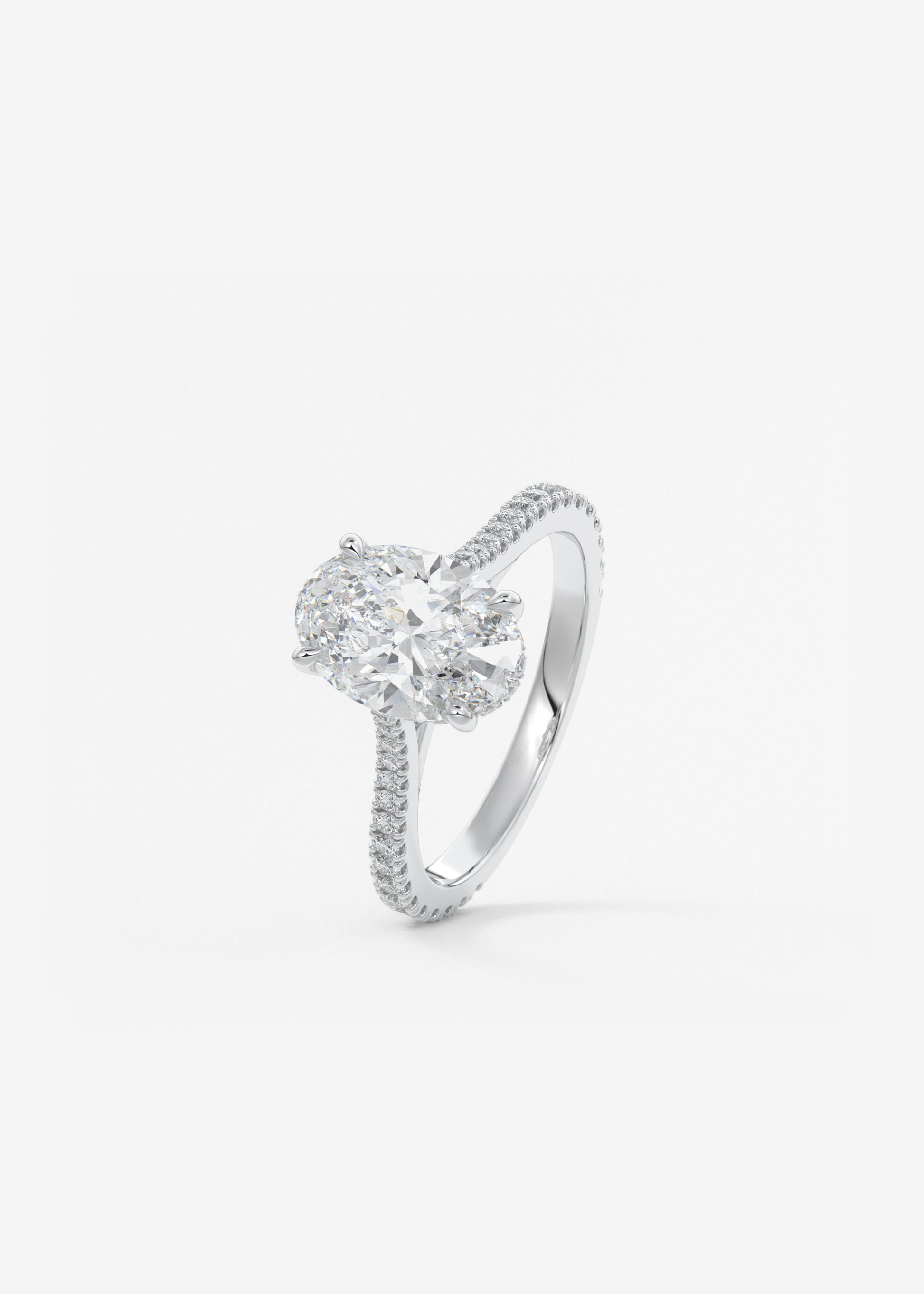 Oval Solitaire With Raised Basket Gallery Lab Grown Diamond Engagement Ring