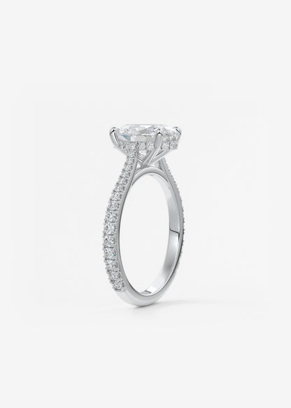 Oval Solitaire With Raised Basket Gallery Lab Grown Diamond Engagement Ring