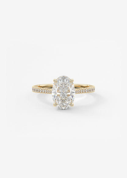 Oval Solitaire With Raised Basket Gallery Lab Grown Diamond Engagement Ring