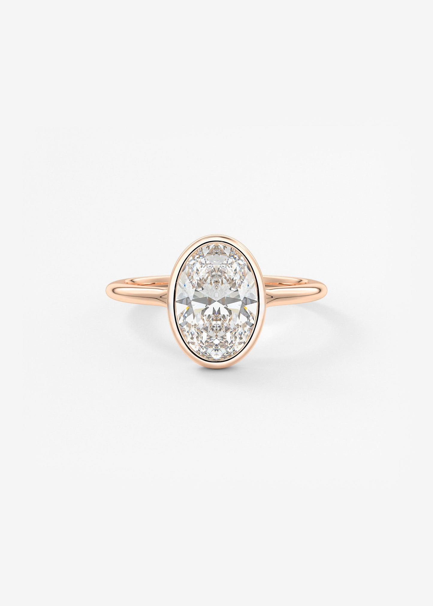 Oval Solitaire With Raised Basket Gallery Lab Grown Diamond Engagement Ring